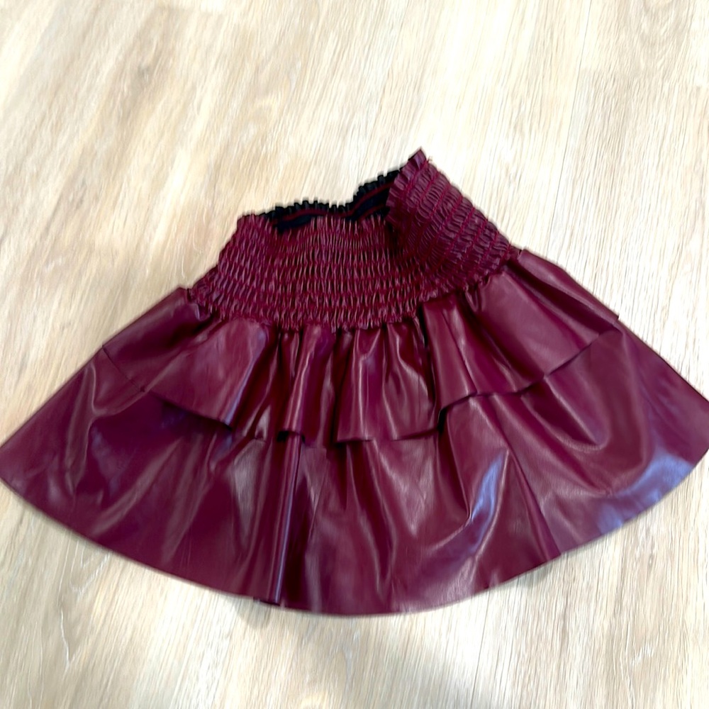Kids pleather skirt with elastic waist